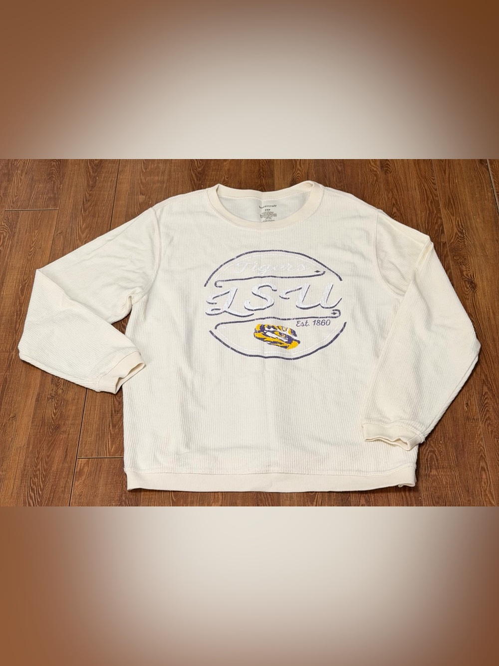 Women’s Boxercraft LSU Tigers Corded Long Sleeve Pullover -Size 2XP (2XL Petite)